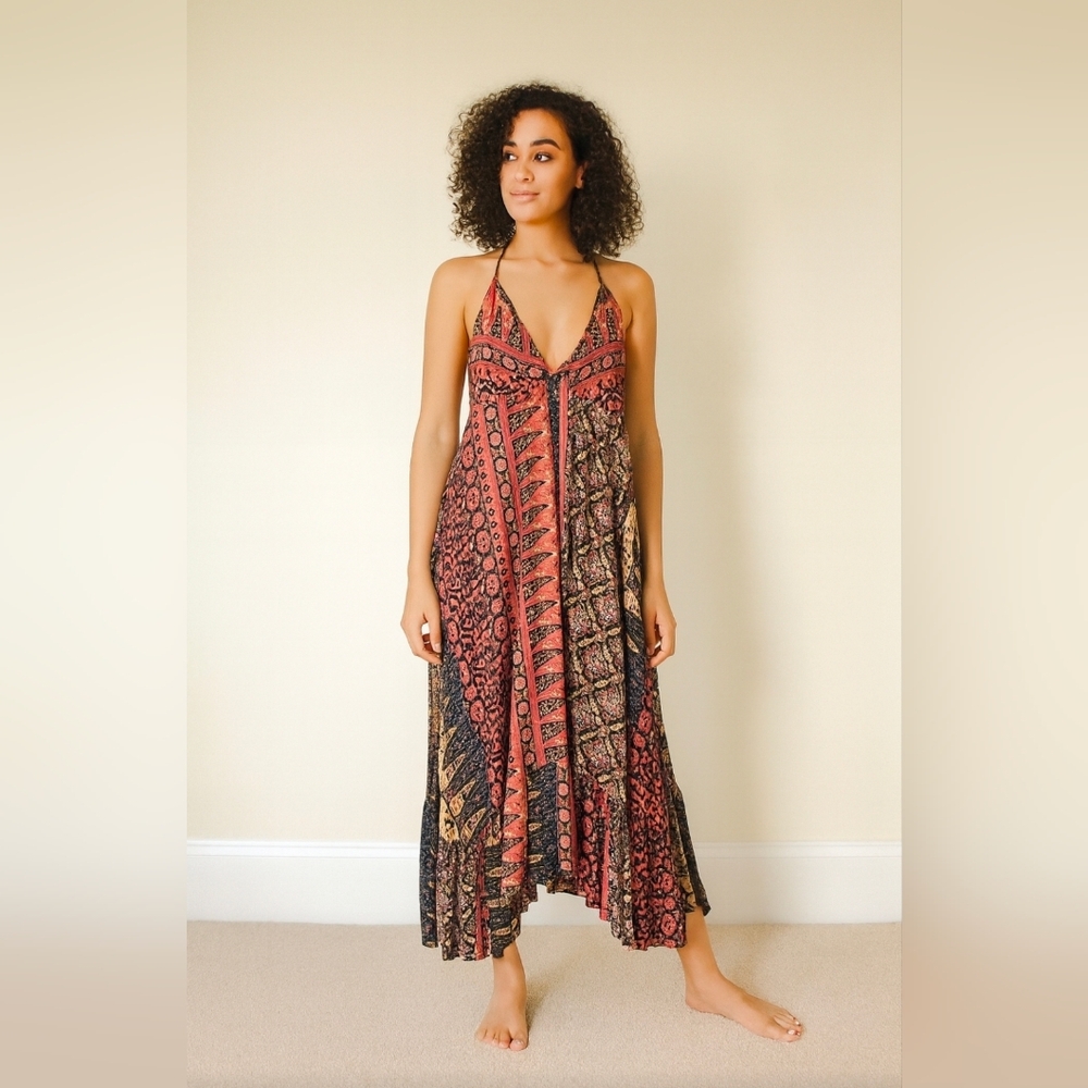 DAUTHERS OF THE REVOKUTION Womens Halter Maxi Dress‎ Size 2 Bohemian Western